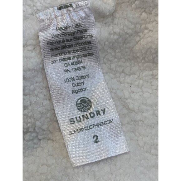 Sundry White Paded Crewneck Sweatshirt Size 2 Womens - Picture 7 of 7